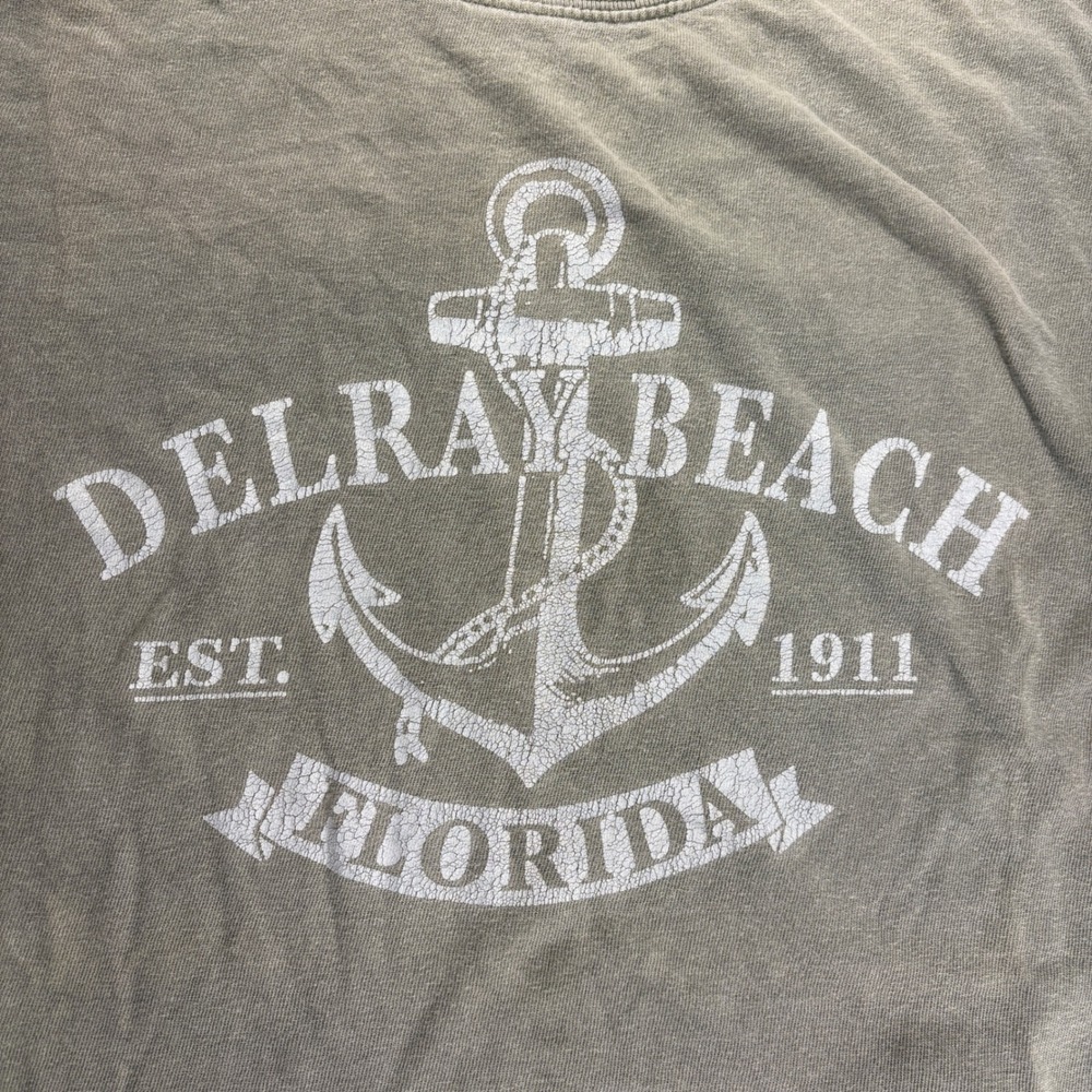 U.S. Vintage Delray Beach Florida Long Sleeve T-Shirt Anchor Mens Medium - Picture 3 of 12